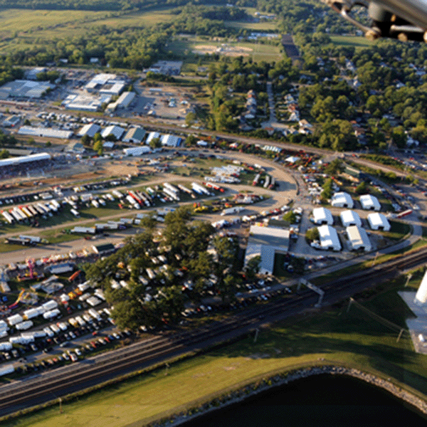 Aerial shot of the County Fairgrounds